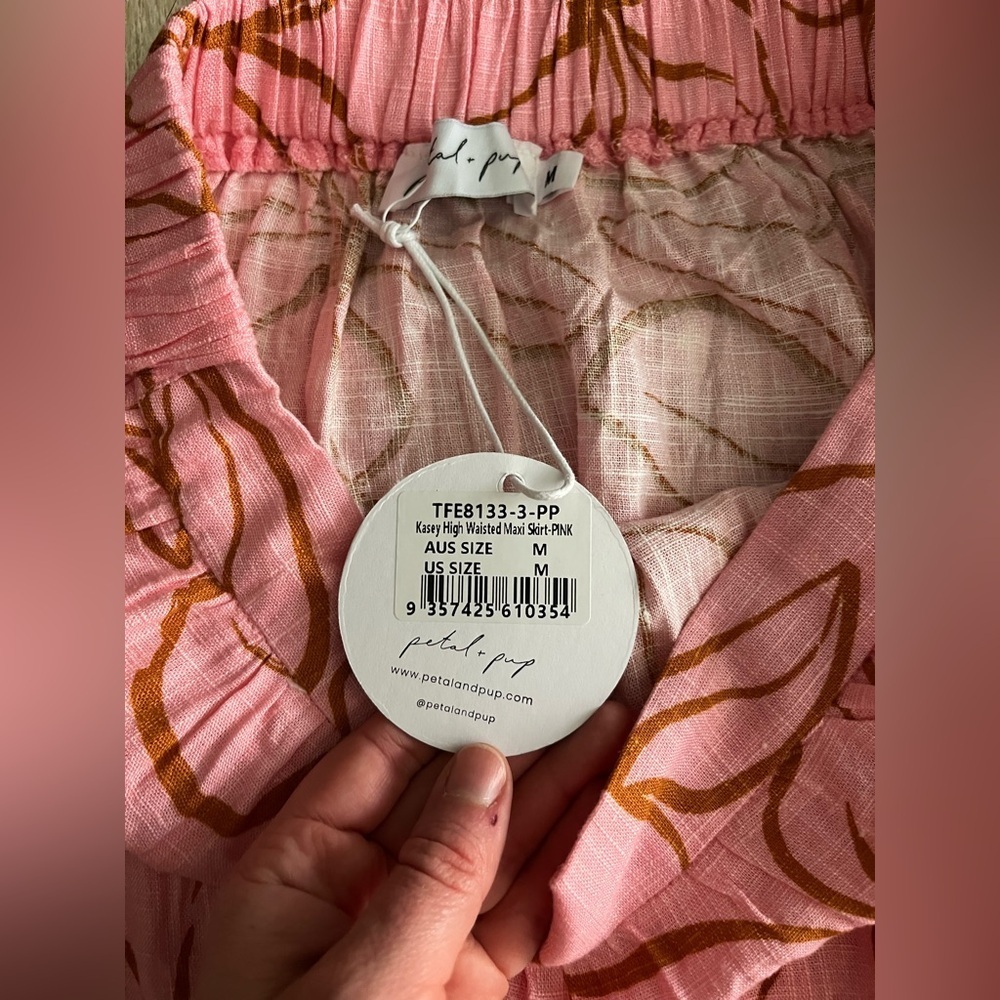 NWT Petal & Pup Women's Kasey High Waisted Maxi  Skirt Pink Floral - Medium - Picture 5 of 8